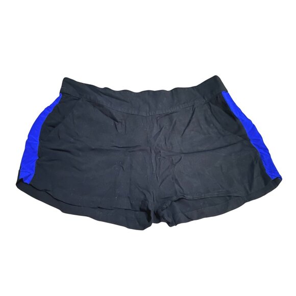 Aeropostale Wide Leg Shorts with Pockets sz Large Black Blue High Waisted - Picture 3 of 11